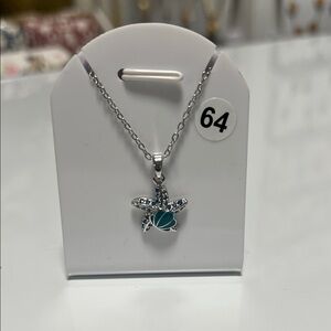 Silver Starfish Pendant Necklace